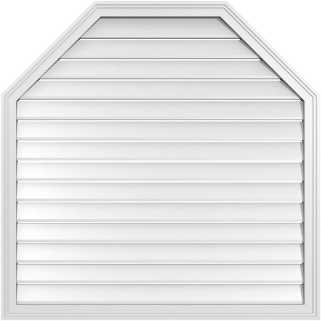 Ekena Millwork Octagonal Top Surface Mount PVC Gable Vent w/ 2"W x 1-1/2"P Brickmould Frame, 42"W x 42"H GVPOT42X4202SF